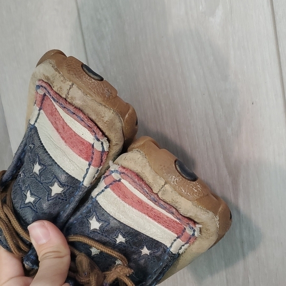 Twisted X Kids Boys Moc Hi Top American Flag Driving Shoes sz 12 - Picture 4 of 12